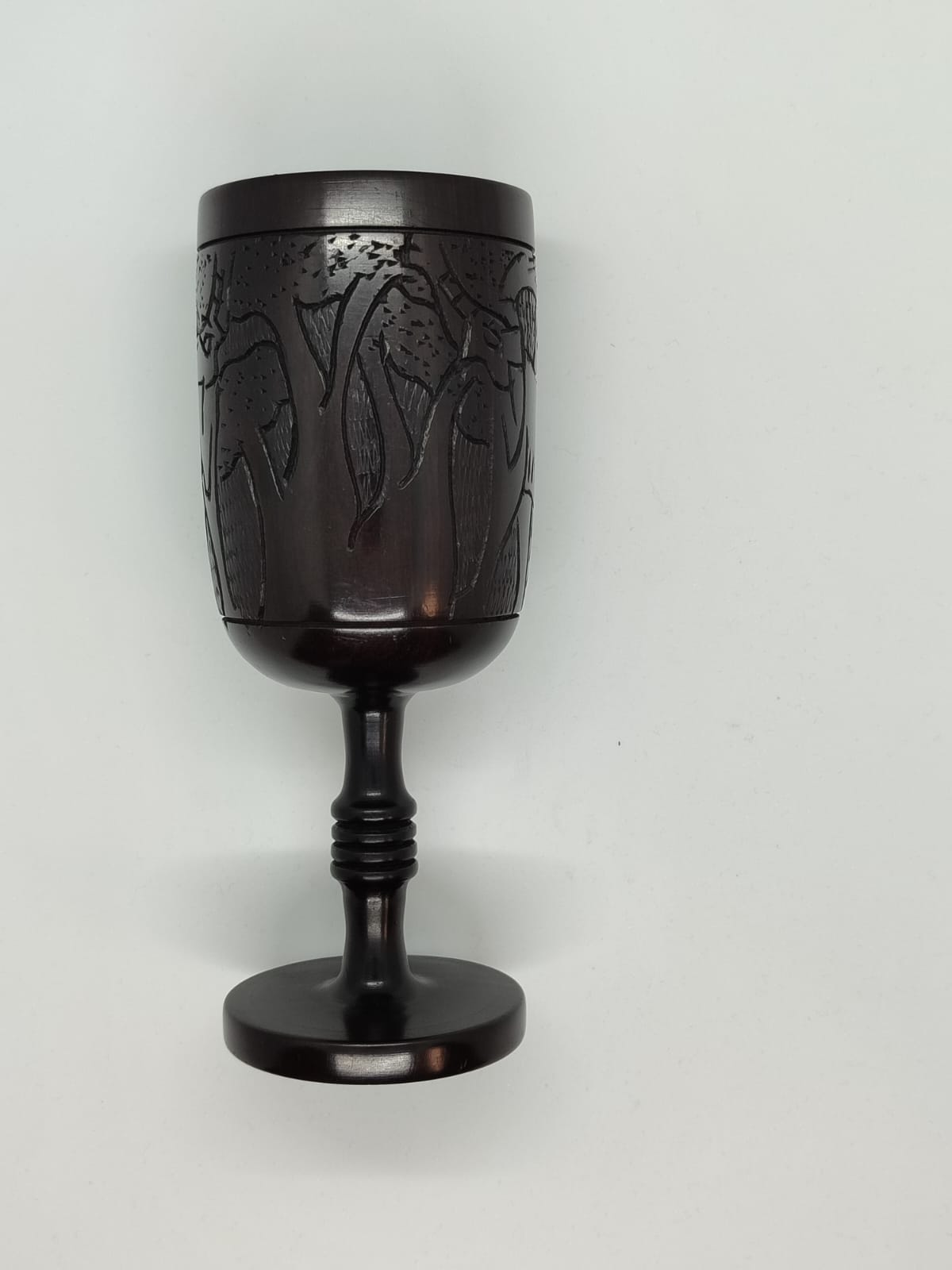 Ebony wood wine glass