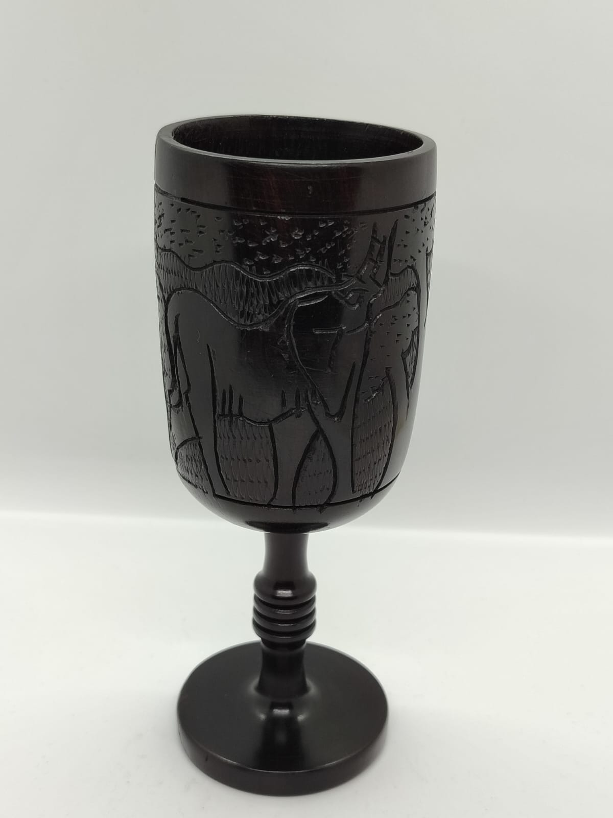 Ebony wood wine glass